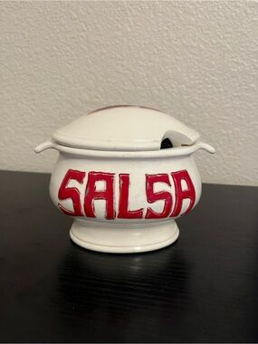 Vintage Salsa Serving Bowl Hot Peppers Fiesta